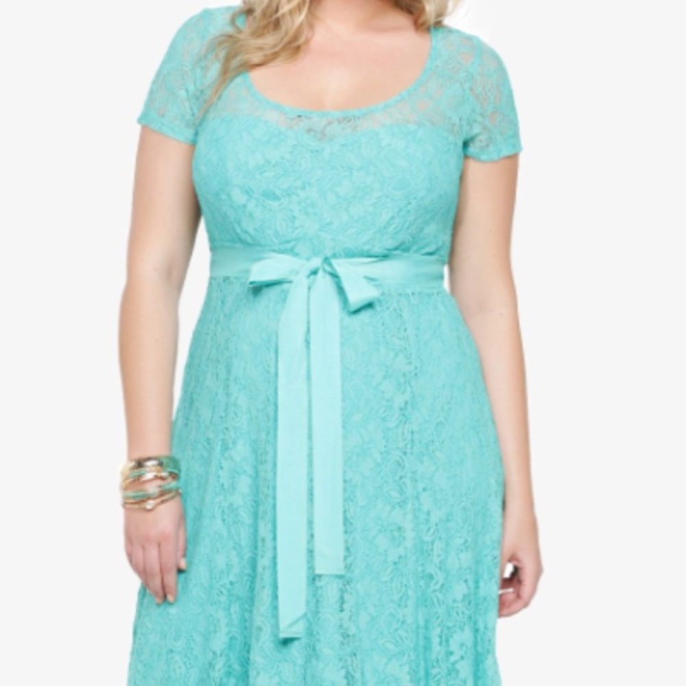 Torrid turquoise lace dress